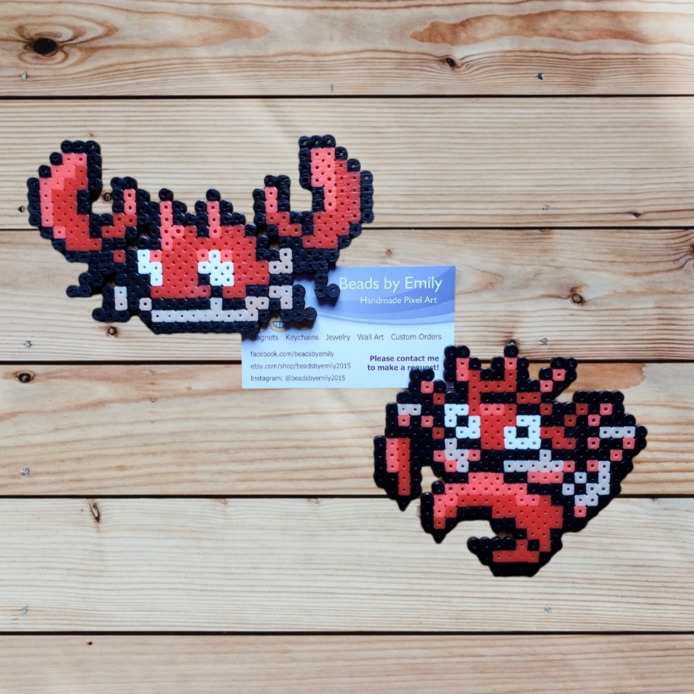 Krabby & Kingler Magnets - Handmade Pokemon Home Decor - Game Room